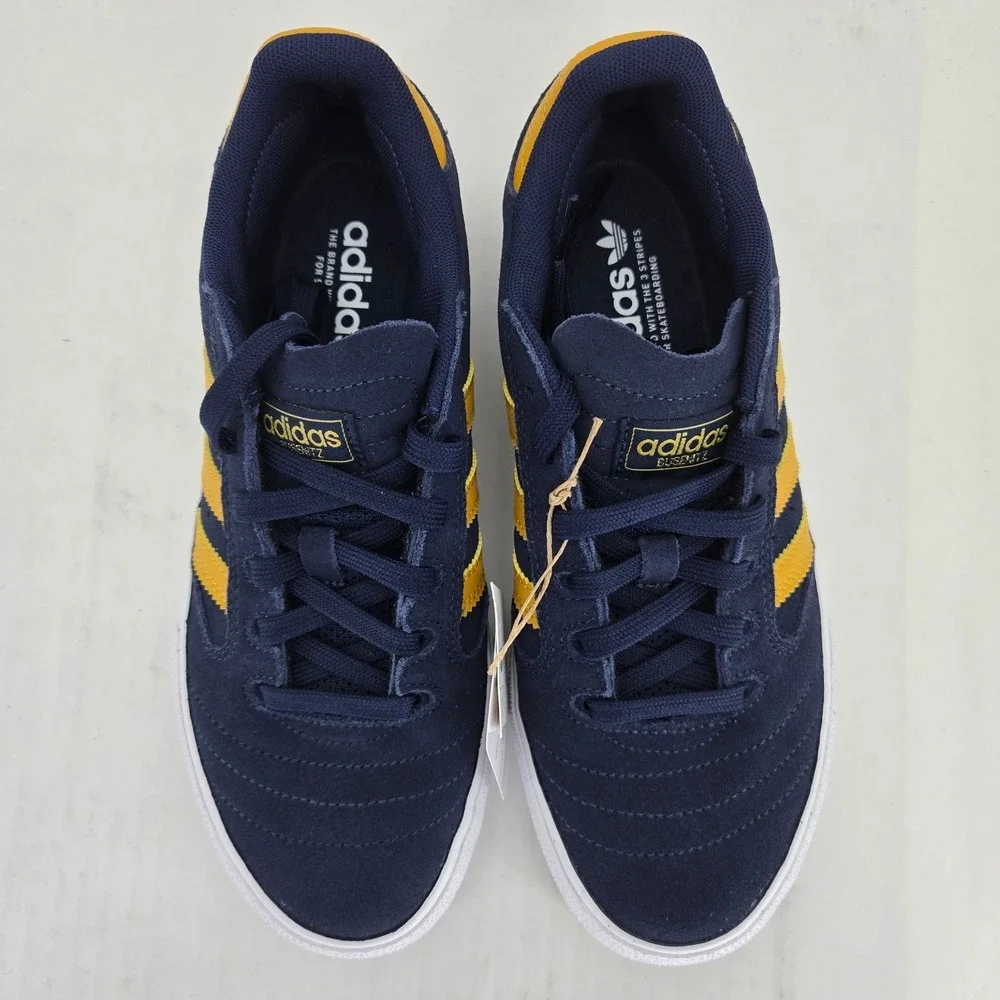 Adidas Busenitz Vulc II Navy Yellow Suede Skate Shoes HQ7527 Mens 6.5